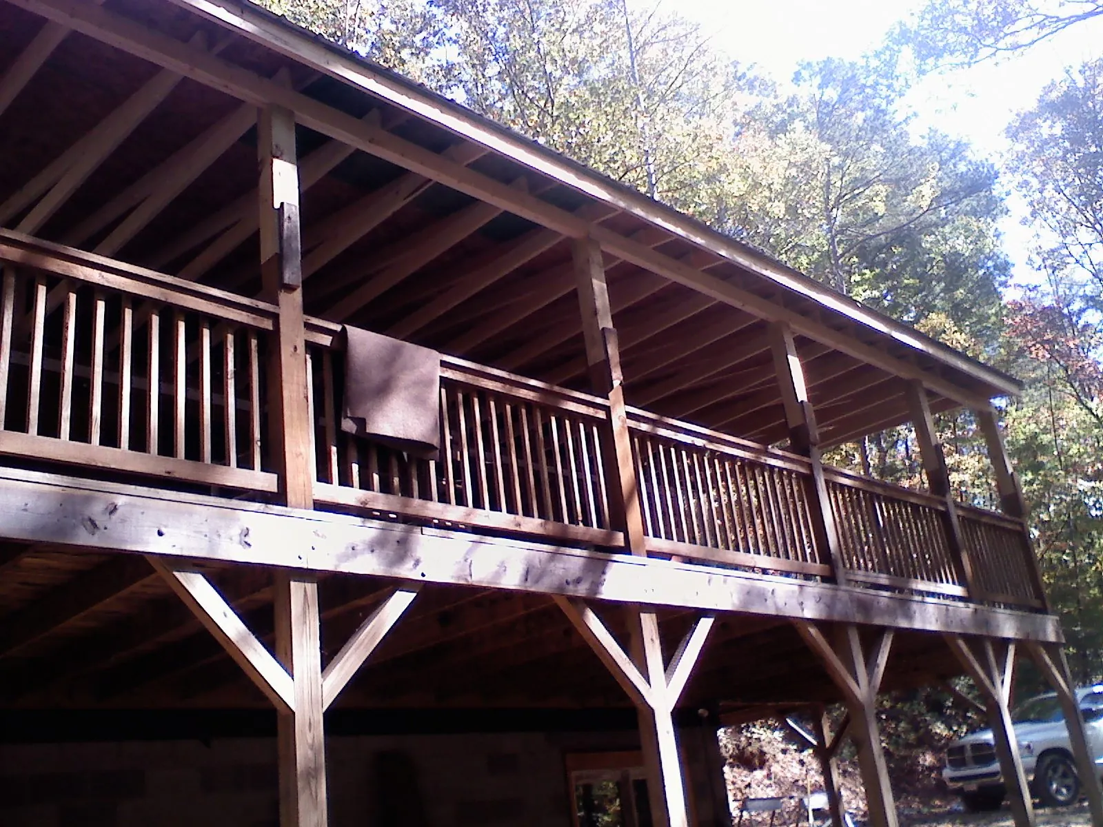 Timber framing under a new elevated porch and deck — Roof Leak Repair in Robersonville by Roofing Brothers